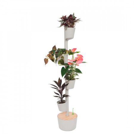 CitySens Vertical Planter – Gray 4 Pots Manual Watering (No Nutrients Included) - Image 2