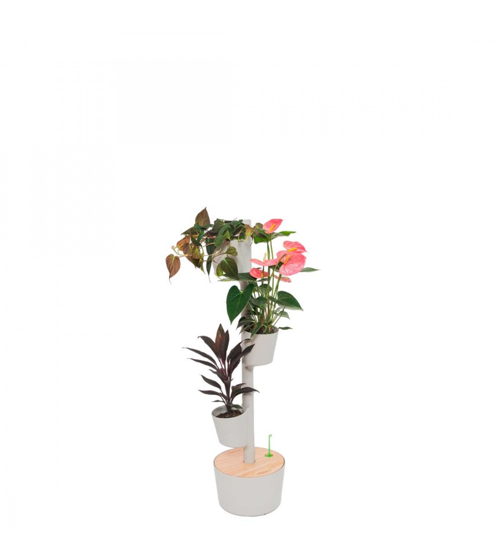 CitySens Vertical Planter – Gray 3 Pots Manual Watering (No Nutrients Included) - Image 2