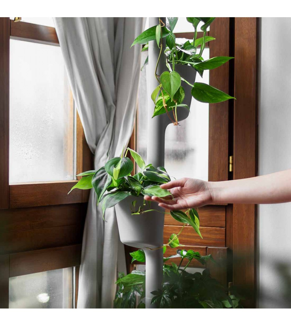 CitySens Vertical Planter – Gray 3 Pots Manual Watering (No Nutrients Included) - Image 3