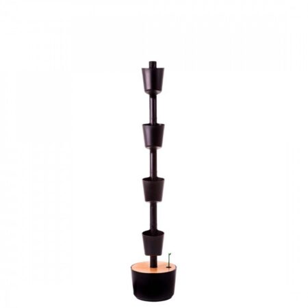 CitySens Vertical Planter – Black 4 Pots Manual Watering