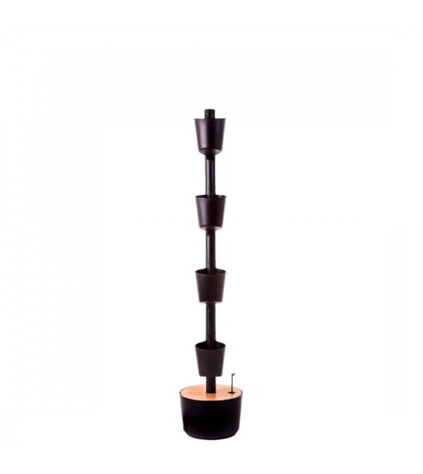 CitySens Vertical Planter – Black 4 Pots Manual Watering