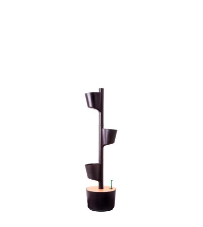 CitySens Vertical Planter – Black 3 Pots Manual Watering
