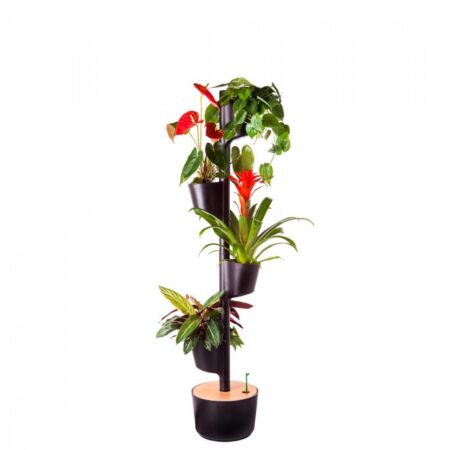 CitySens Vertical Planter – Black 4 Pots Manual Watering - Image 2