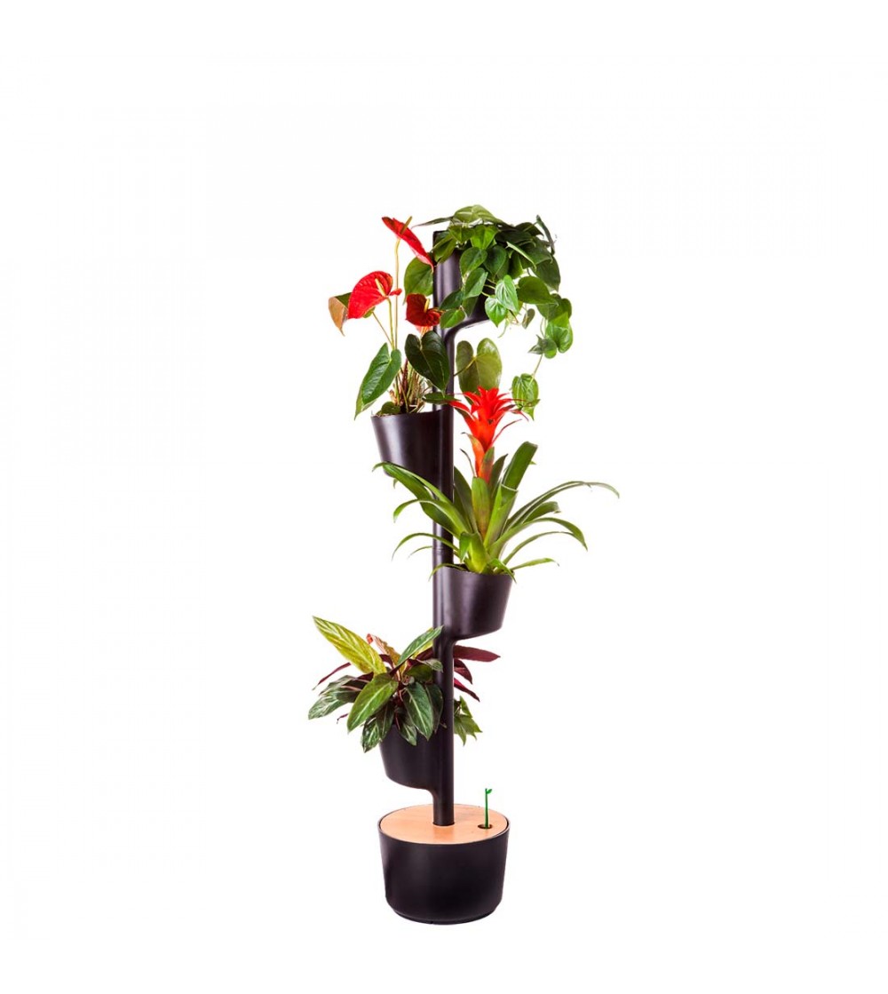 CitySens Vertical Planter – Black 4 Pots Manual Watering - Image 2