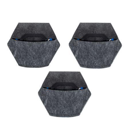 CitySens 3-Pack Wall Planters with Textile Covers and Self-Watering – Black Vertical Planter Set