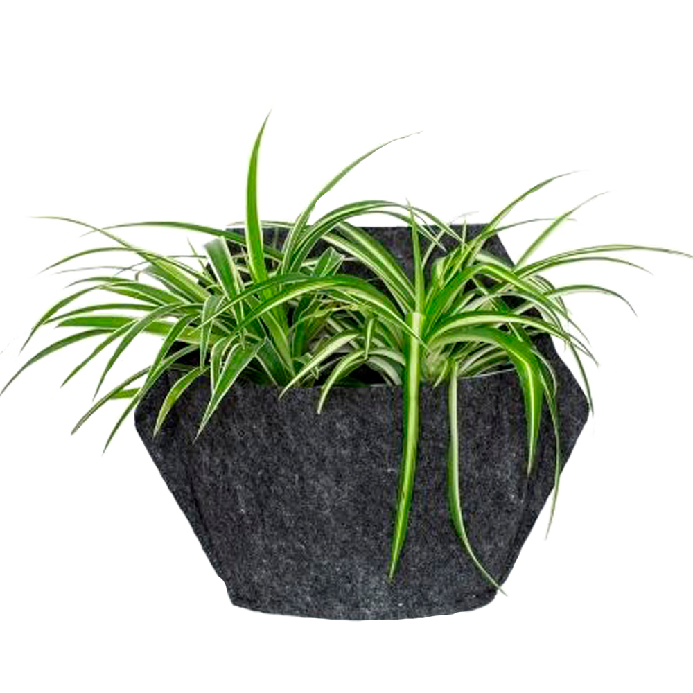 CitySens Hexagonal Textile Cover – Gray Recycled Felt Cover for CitySens Wall Planter - Image 4