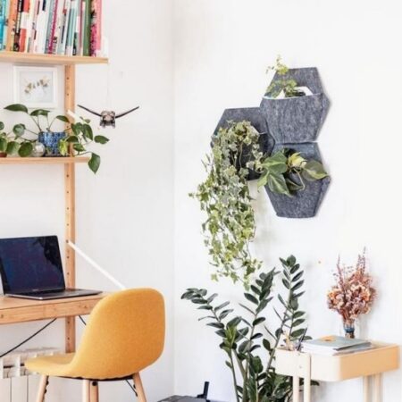 CitySens Hexagonal Textile Cover – Gray Recycled Felt Cover for CitySens Wall Planter - Image 5