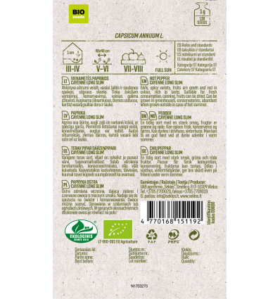 Organic Pepper hot cayenne long slim – early spicy chilli 30000-50000 shu - Image 2