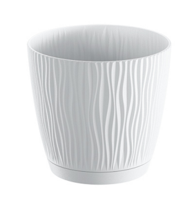 Prosperplast plastpott valge 15 cm alustassiga