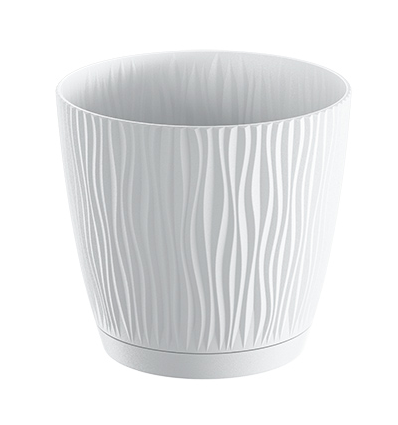Prosperplast plastic pot white 15 cm with saucer