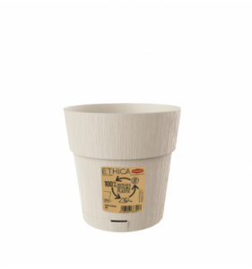 Plastic pot with saucer white 15 x 15 cm (68000)
