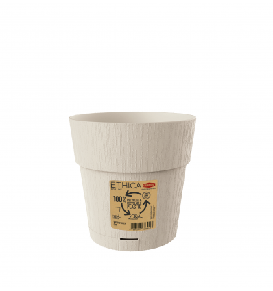 Plastic pot with saucer white 15 x 15 cm (68000)