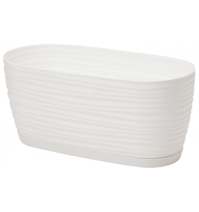 Sahara outdoor window box 3110-011 white 27 cm with saucer