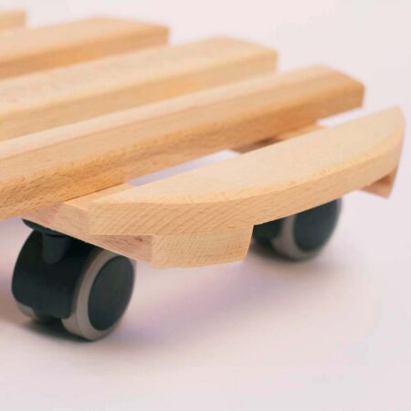 CitySens Wheeled Stand โ Wooden Plant Caddy with 4 Wheels for CitySens Vertical Planter and Heavy Pots