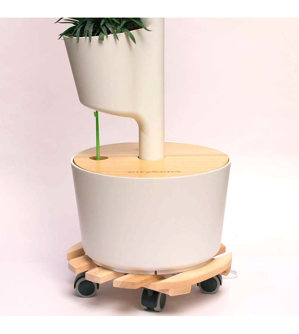 CitySens Wheeled Stand – Wooden Plant Caddy with 4 Wheels for CitySens Vertical Planter and Heavy Pots - Image 3
