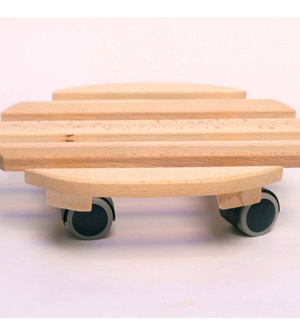 CitySens Wheeled Stand – Wooden Plant Caddy with 4 Wheels for CitySens Vertical Planter and Heavy Pots