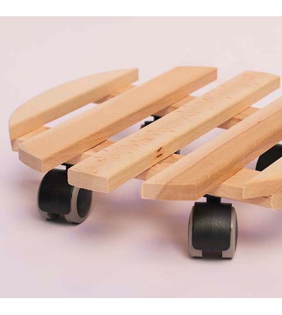 CitySens Wheeled Stand – Wooden Plant Caddy with 4 Wheels for CitySens Vertical Planter and Heavy Pots - Image 5