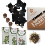 OriBon Black Collection – 3 Origami Plant Pots with Herb Seeds Included