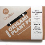 OriBon Black Collection – 3 Origami Plant Pots with Herb Seeds Included